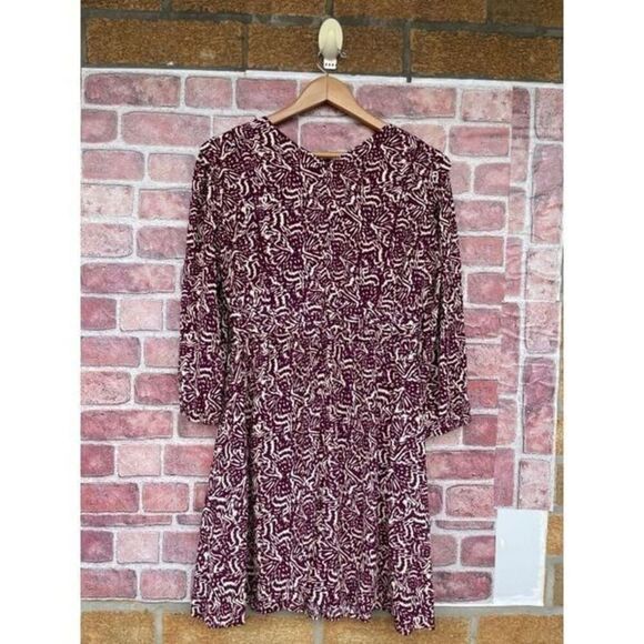 BA&SH Lia Pleated Printed Crepe mini dress size 6 - Picture 11 of 12
